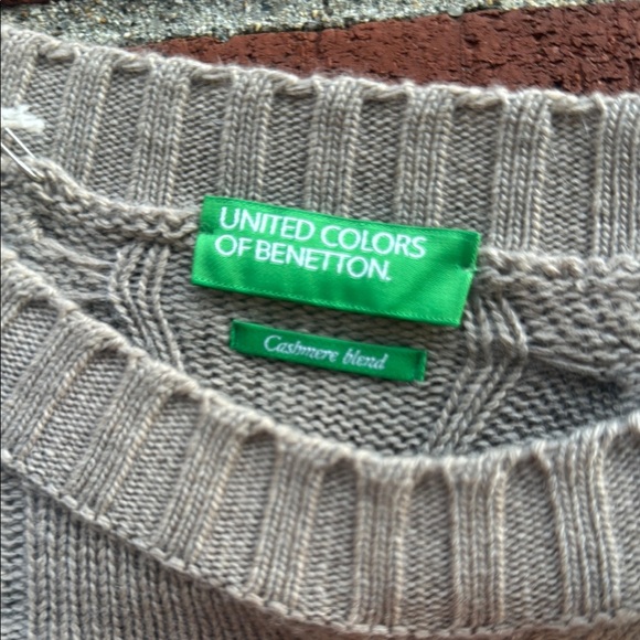 United Colors Of Benetton Beige Cable Knit Sweater - Picture 3 of 5